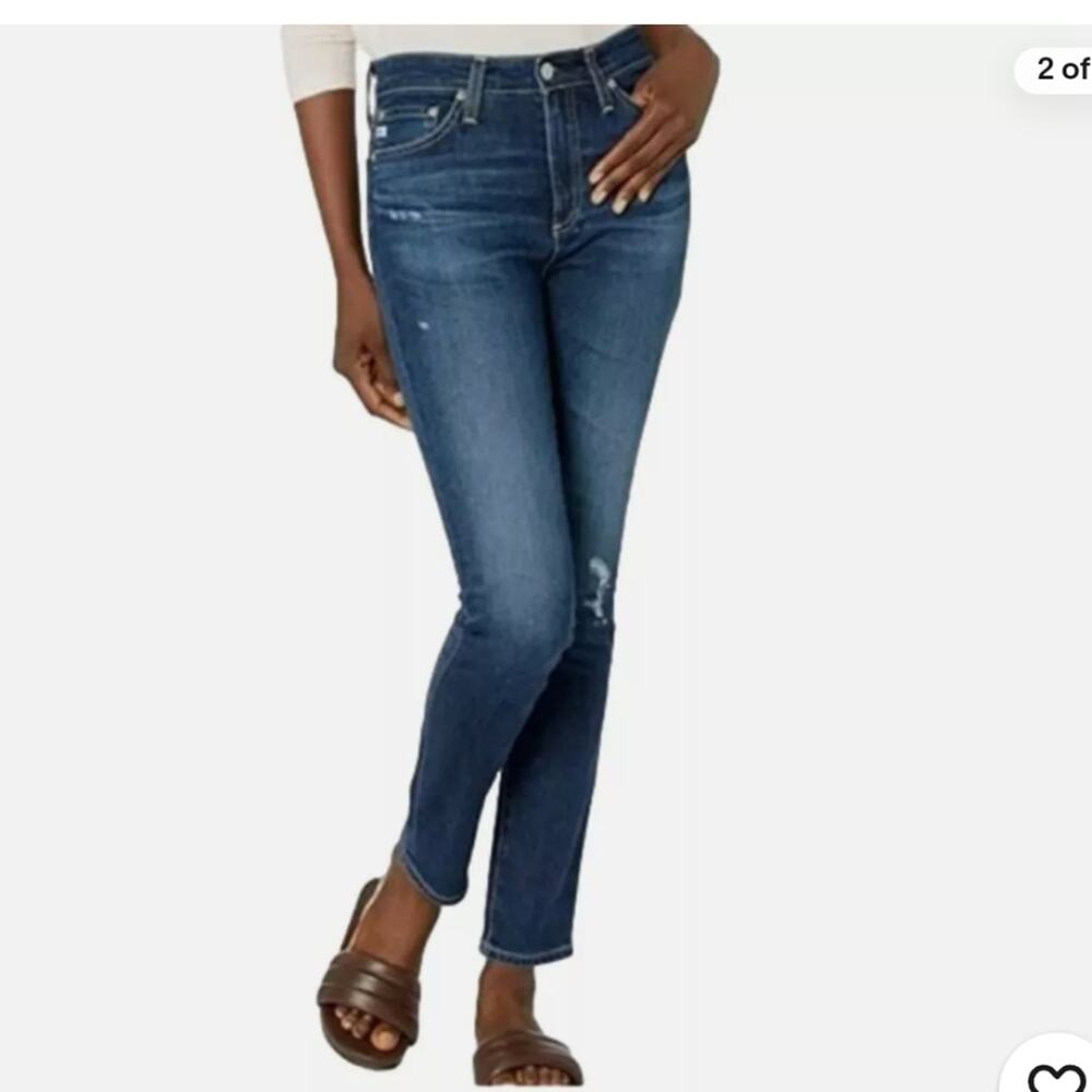 AG Adriano Goldschmied Sophia Ankle Distressed High Waist Skinny Jeans 29R